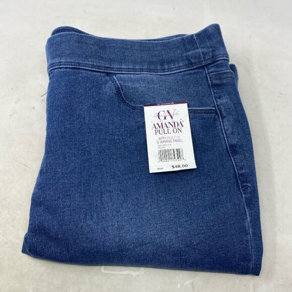 Women's Gloria Vanderbilt Amanda Pull-On Straight Jea ... Color: Felton Size: 16 - Picture 2 of 6